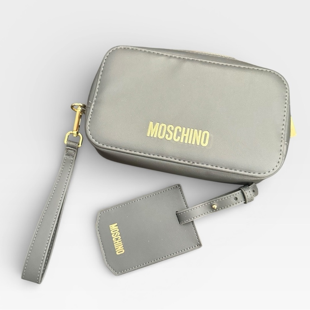 New Moschino Cosmetics Travel bag with luggage name tag
